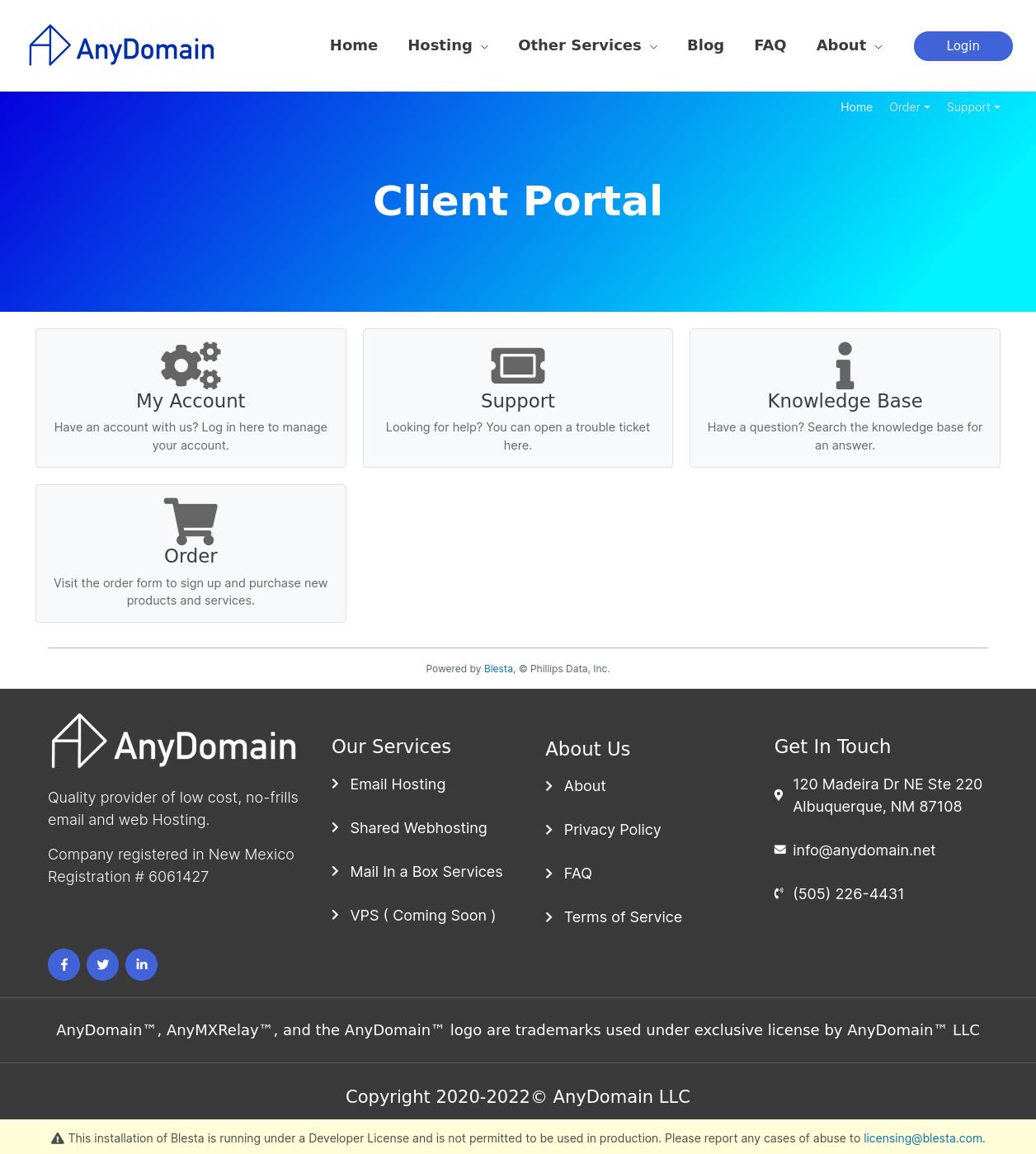 AnyDomain Blesta Integration